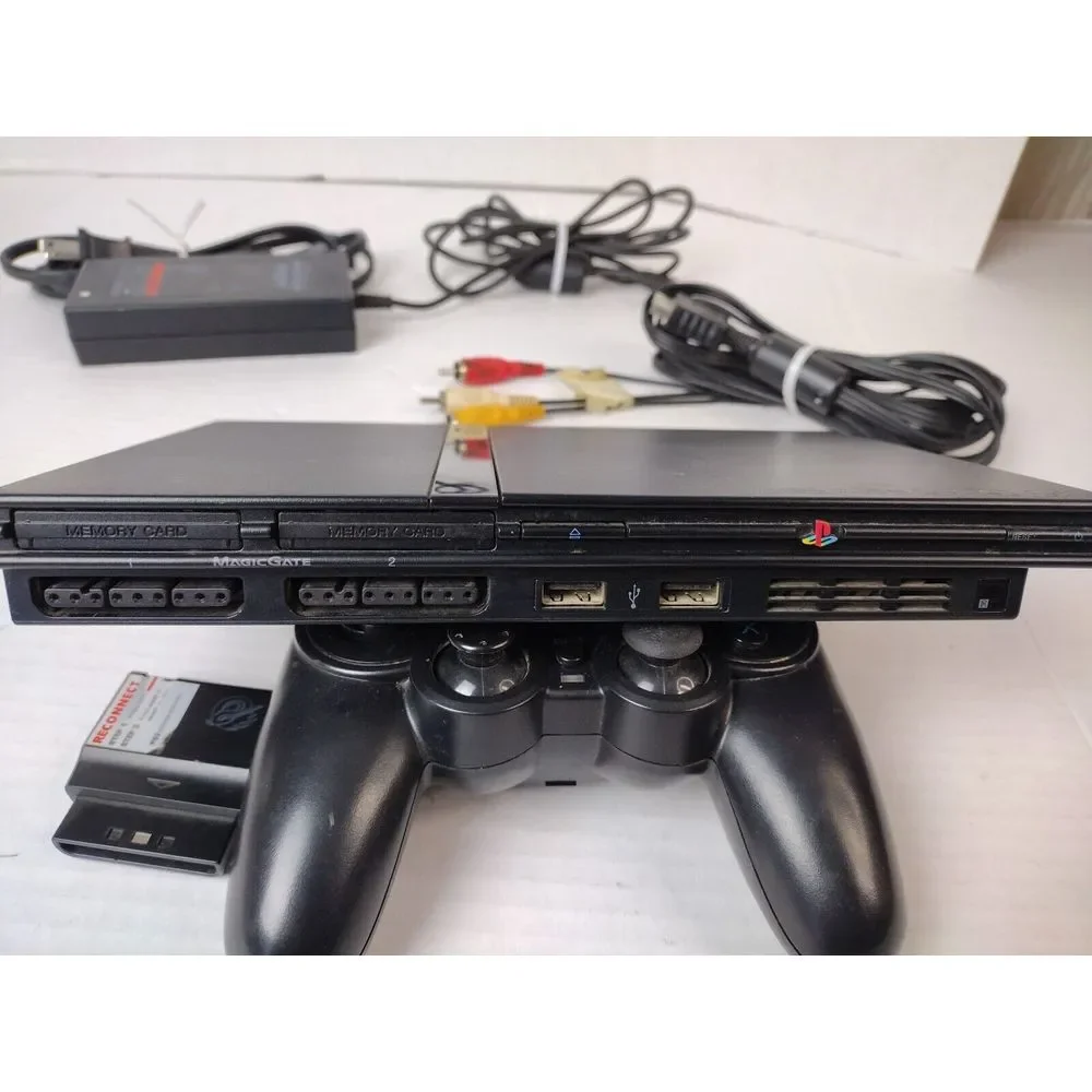 Sony Black Gaming Console with Controller